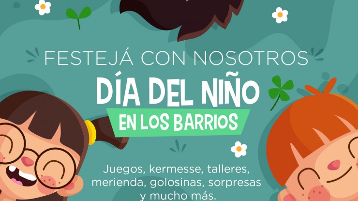 Actividades recreativas por el Día del Niño en los barrios